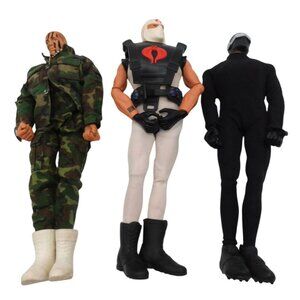 3 Vintage 1990s Hasbro GI Joe Action Figures Lot Army Dog Tags Pawtucket